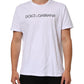 Dolce & Gabbana White Logo Print Cotton Crew Neck T-shirt Mens T-Shirt
