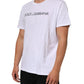 Dolce & Gabbana White Logo Print Cotton Crew Neck T-shirt Mens T-Shirt