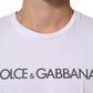 Dolce & Gabbana White Logo Print Cotton Crew Neck T-shirt Mens T-Shirt