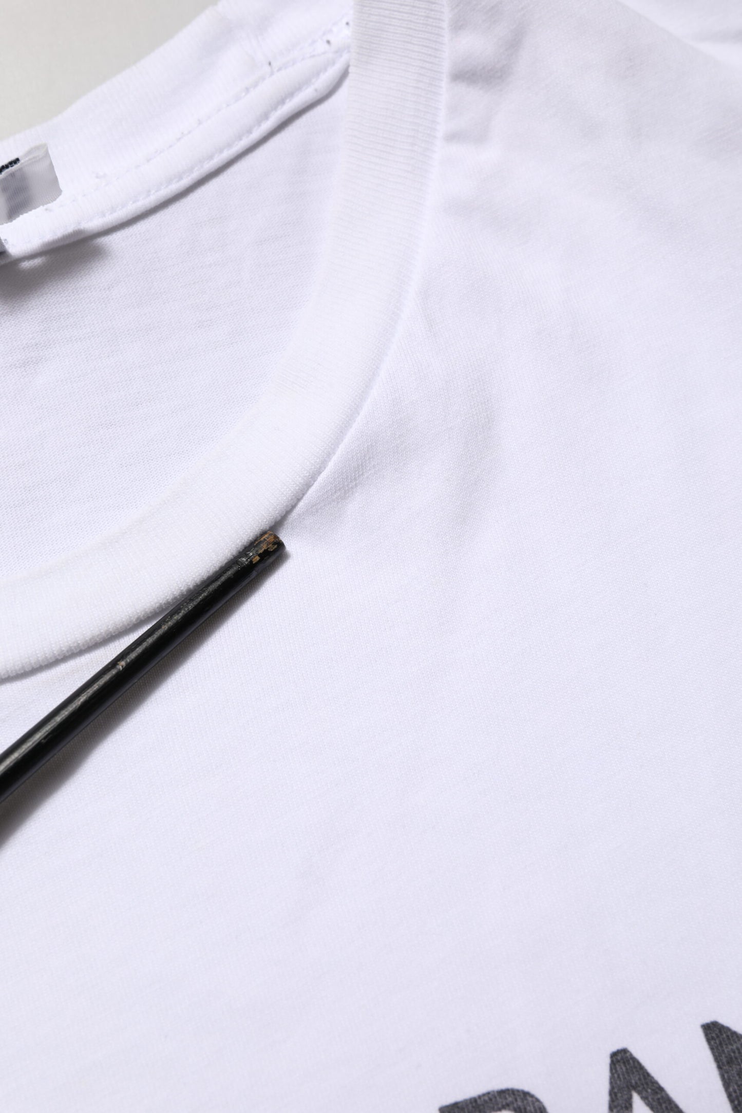 Dolce & Gabbana White Logo Print Cotton Crew Neck T-shirt Mens T-Shirt