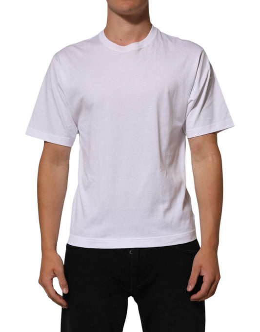 Dolce & Gabbana White Angel Print Cotton Men Crew Neck T-shirt Mens T-Shirt