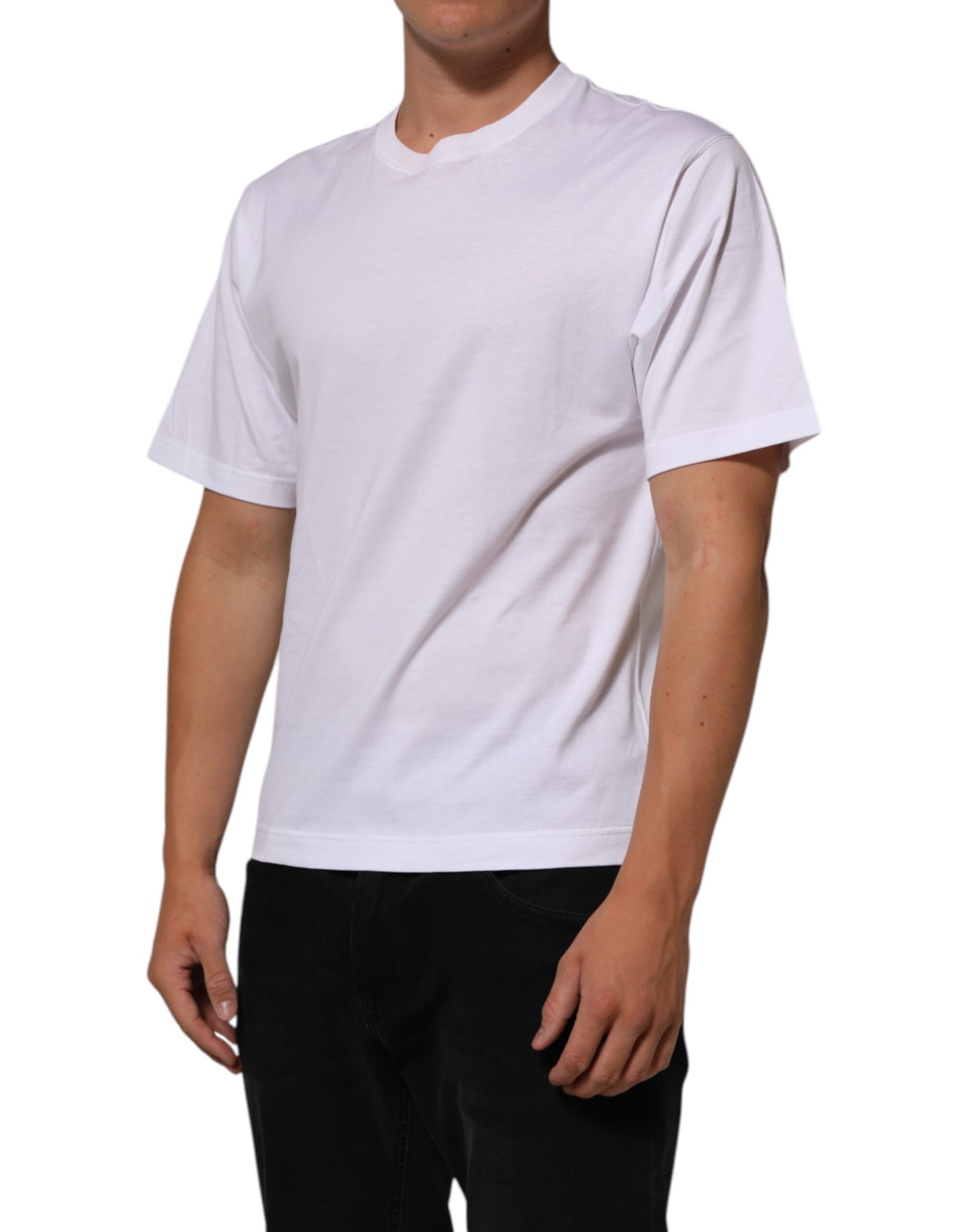 Dolce & Gabbana White Angel Print Cotton Men Crew Neck T-shirt Mens T-Shirt