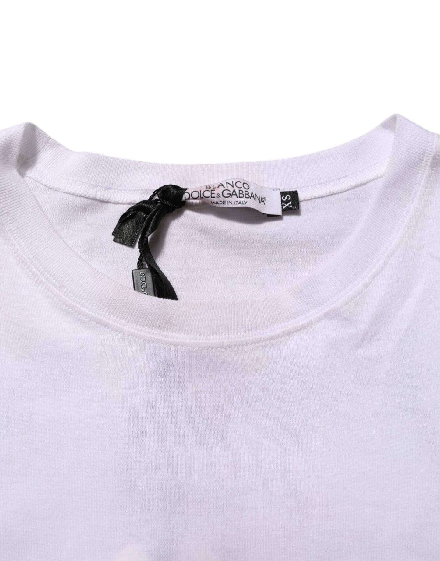 Dolce & Gabbana White Angel Print Cotton Men Crew Neck T-shirt Mens T-Shirt