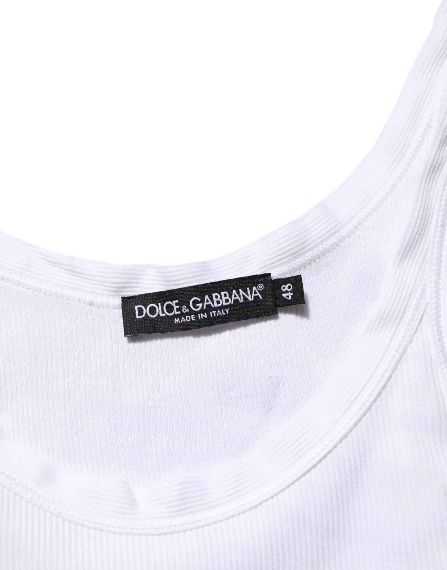 Dolce & Gabbana White Sleeveless Round Neck Tank Top T-shirt Mens T-Shirt