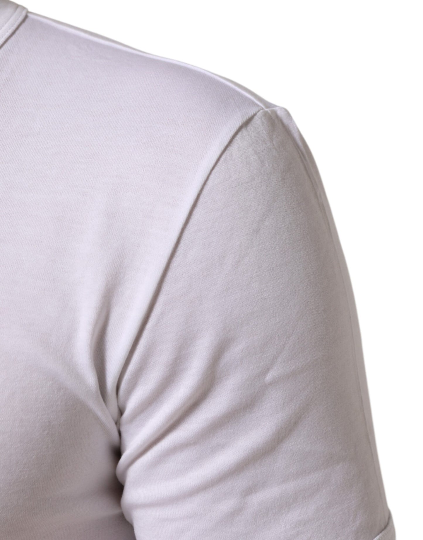 Dolce & Gabbana White Cotton V-Neck Short Sleeves T-shirt Mens T-Shirt