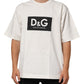 Dolce & Gabbana White Logo Print Cotton Crew Neck Men T-shirt Mens T-Shirt