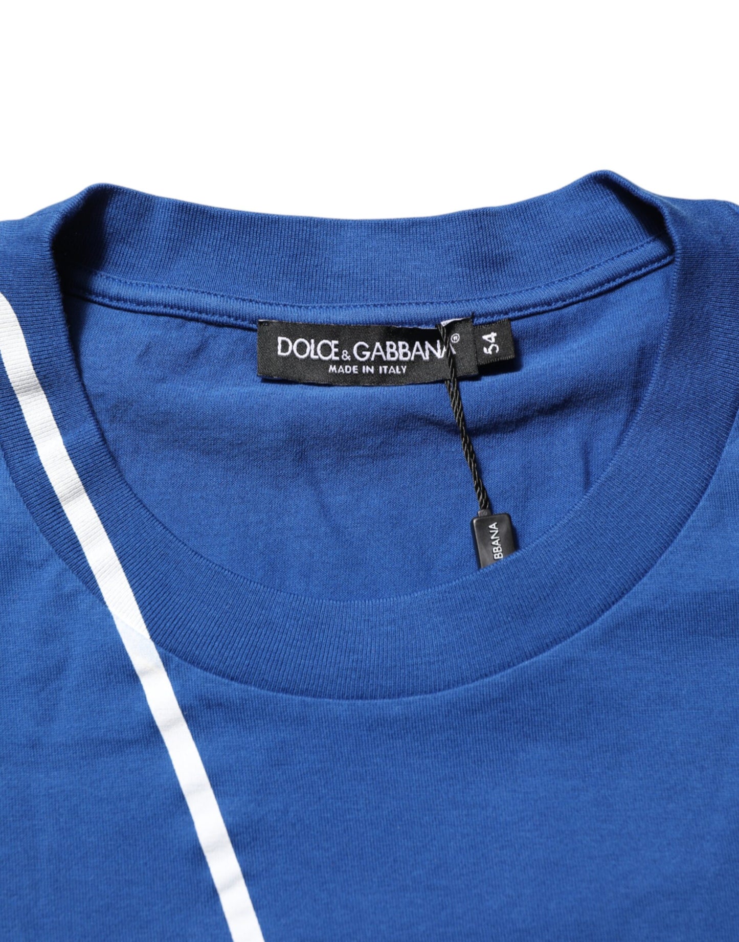 Dolce & Gabbana Blue Logo Print Cotton Crew Neck Men T-shirt Mens T-Shirt