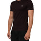 Dolce & Gabbana Brown Logo Plaque Cotton Crew Neck T-shirt Mens T-Shirt