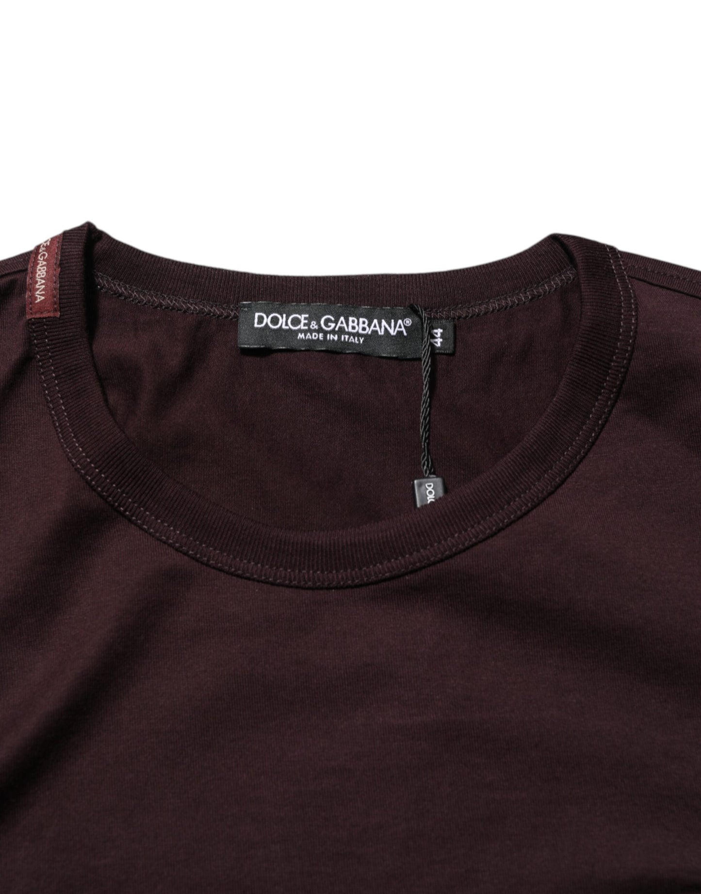 Dolce & Gabbana Brown Logo Plaque Cotton Crew Neck T-shirt Mens T-Shirt