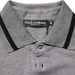 Dolce & Gabbana Gray Logo Embroidery Collared Polo T-shirt Mens T-Shirt