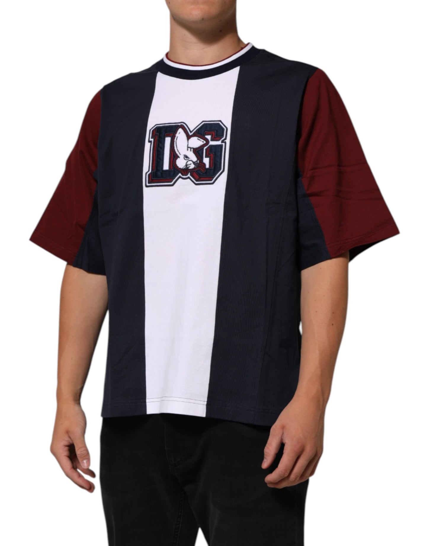 Dolce & Gabbana Multicolor Striped Cotton Men Crew Neck T-shirt Mens T-Shirt