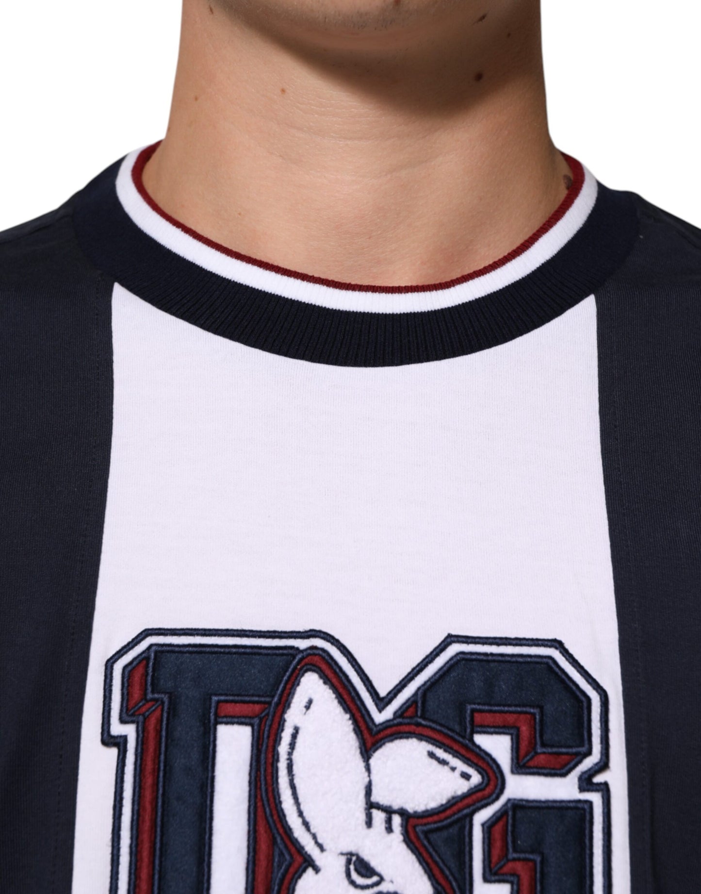 Dolce & Gabbana Multicolor Striped Cotton Men Crew Neck T-shirt Mens T-Shirt