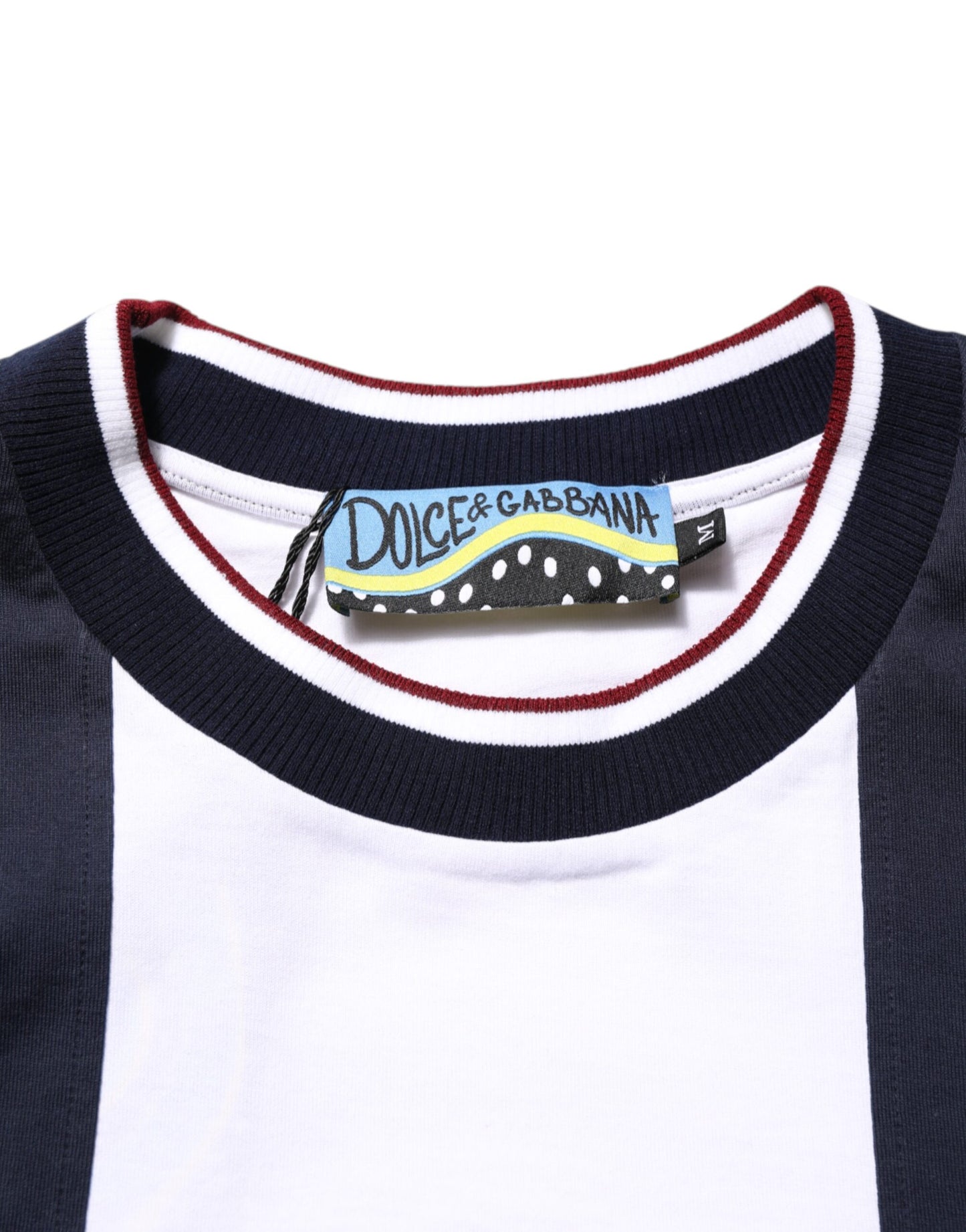 Dolce & Gabbana Multicolor Striped Cotton Men Crew Neck T-shirt Mens T-Shirt