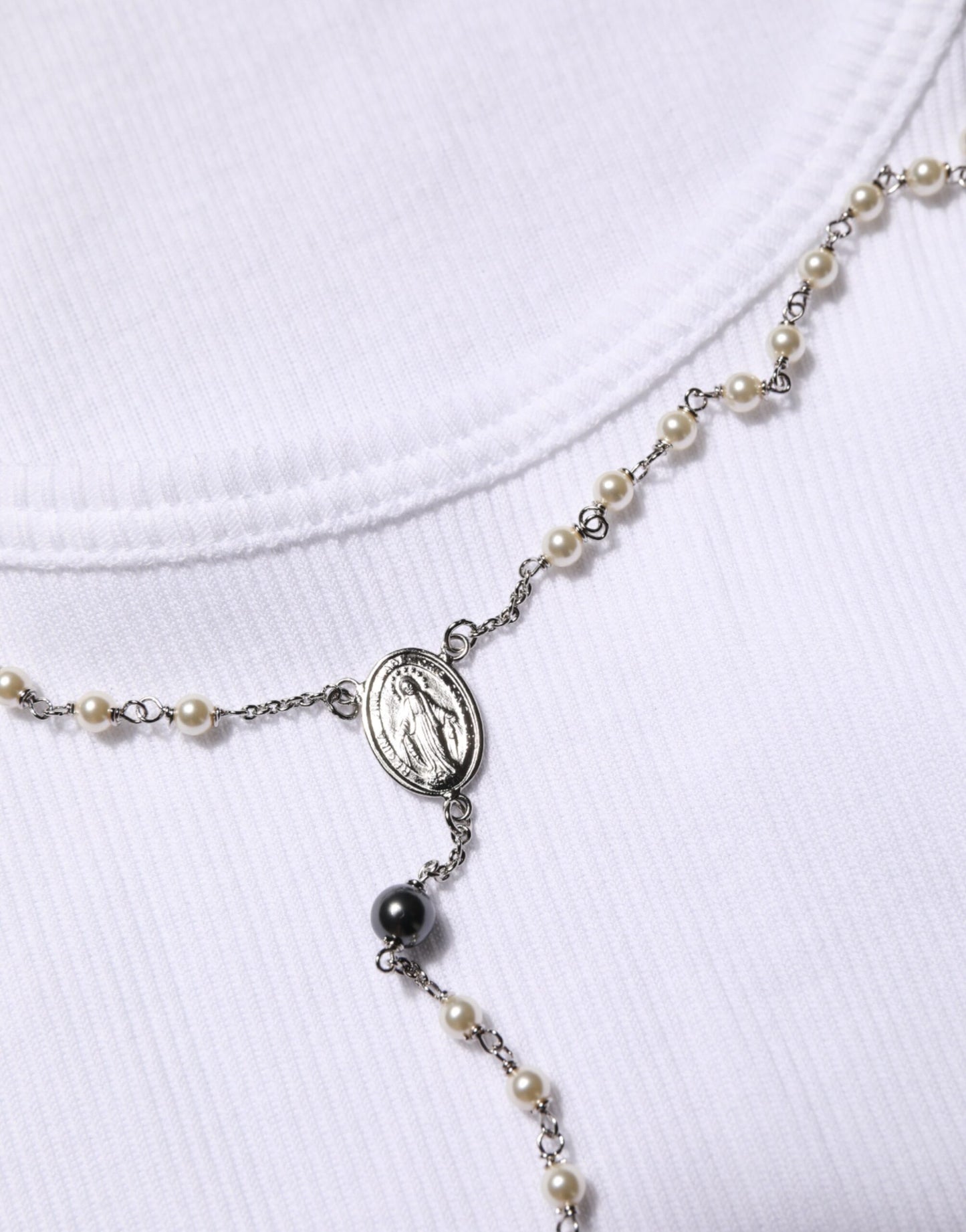Dolce & Gabbana White Cotton Chain Necklace Tank Top T-shirt Mens T-Shirt
