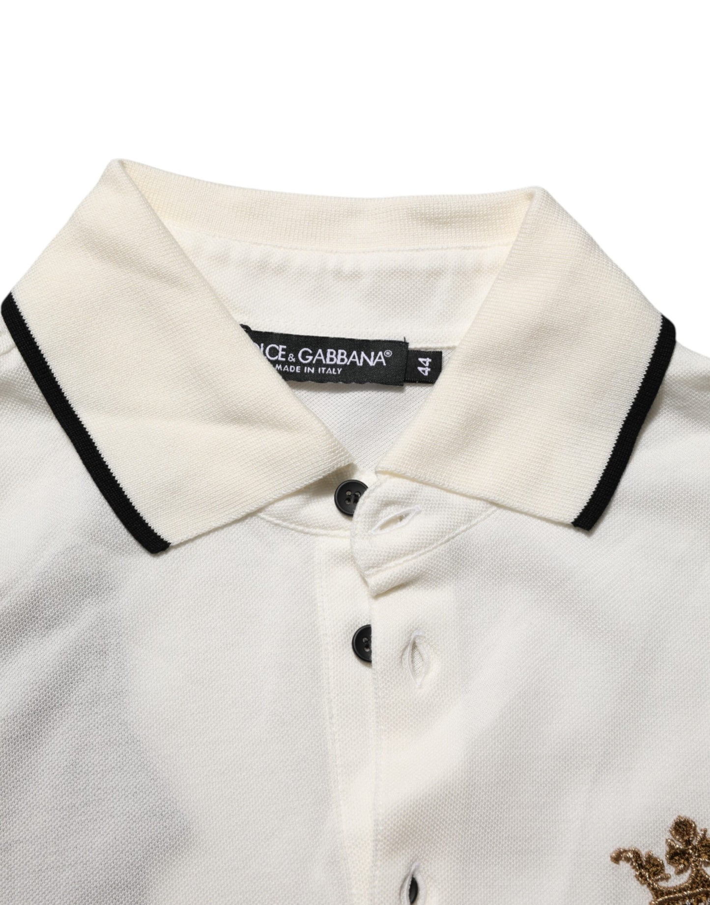 Dolce & Gabbana White Logo Embroidery Cotton Polo T-shirt Mens T-Shirt