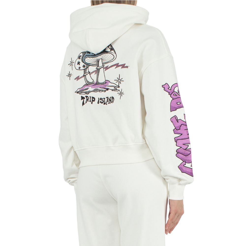 Comme Des Fuckdown Bianco Cotton Women Sweatshirt