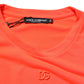 Dolce & Gabbana Neon Orange Polyester Men Crew Neck T-shirt Mens T-Shirt