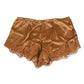 Dolce & Gabbana Brown Silk Satin Floral Lace Shorts Underwear