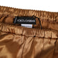 Dolce & Gabbana Brown Silk Satin Floral Lace Shorts Underwear