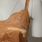 Dolce & Gabbana Brown Floral Lace Silk Satin Tank Lingerie Underwear