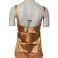 Dolce & Gabbana Brown Floral Lace Silk Satin Tank Lingerie Underwear