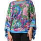 Dolce & Gabbana Multicolor Floral Print Silk Blouse Tunic Top