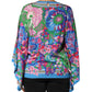 Dolce & Gabbana Multicolor Floral Print Silk Blouse Tunic Top