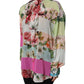 Dolce & Gabbana Multicolor Floral Patchwork Silk Ascot Collar Top