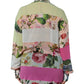 Dolce & Gabbana Multicolor Floral Patchwork Silk Ascot Collar Top