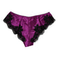 Dolce & Gabbana Purple Silk Satin Floral Lace Panty Brief Underwear