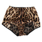 Dolce & Gabbana Multicolor Leopard Silk High Waist Girdle Underwear