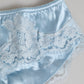 Dolce & Gabbana Sky Blue Silk Satin Lace Panty Brief Underwear