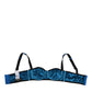 Dolce & Gabbana Blue Sequin Embellished Balconnet Bra Underwear