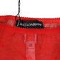Dolce & Gabbana Red Nylon Sheer Mesh Lace Brief Panty Underwear
