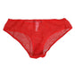 Dolce & Gabbana Red Nylon Sheer Mesh Lace Brief Panty Underwear
