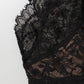 Dolce & Gabbana Black Floral Lace Mesh High Brief Panty  Underwear