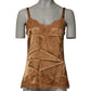 Dolce & Gabbana Brown Floral Lace Tank Lingerie Sleepwear Underwear