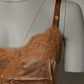 Dolce & Gabbana Brown Floral Lace Tank Lingerie Sleepwear Underwear