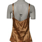 Dolce & Gabbana Brown Floral Lace Tank Lingerie Sleepwear Underwear