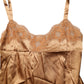 Dolce & Gabbana Brown Floral Lace Tank Lingerie Sleepwear Underwear