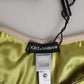 Dolce & Gabbana Green Silk Satin Floral Lace Trim Panty Underwear
