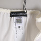 Dolce & Gabbana White Silk Satin Floral Lace Panty Brief Underwear
