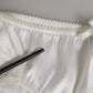 Dolce & Gabbana White Silk Satin Floral Lace Panty Brief Underwear