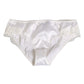 Dolce & Gabbana White Silk Satin Floral Lace Panty Brief Underwear