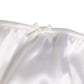 Dolce & Gabbana White Silk Satin Floral Lace Panty Brief Underwear