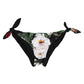 Dolce & Gabbana Black Side Tie Floral Bikini Bottom Swimwear