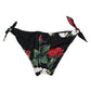 Dolce & Gabbana Black Side Tie Floral Bikini Bottom Swimwear
