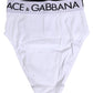 Dolce & Gabbana White Cotton Stretch High Waist Panty Underwear