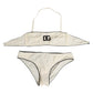 Dolce & Gabbana Beige Logo Swimsuit 2 Piece Top Bottom Swimwear