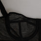 Dolce & Gabbana Black Floral Underwired Balconette Bra Underwear